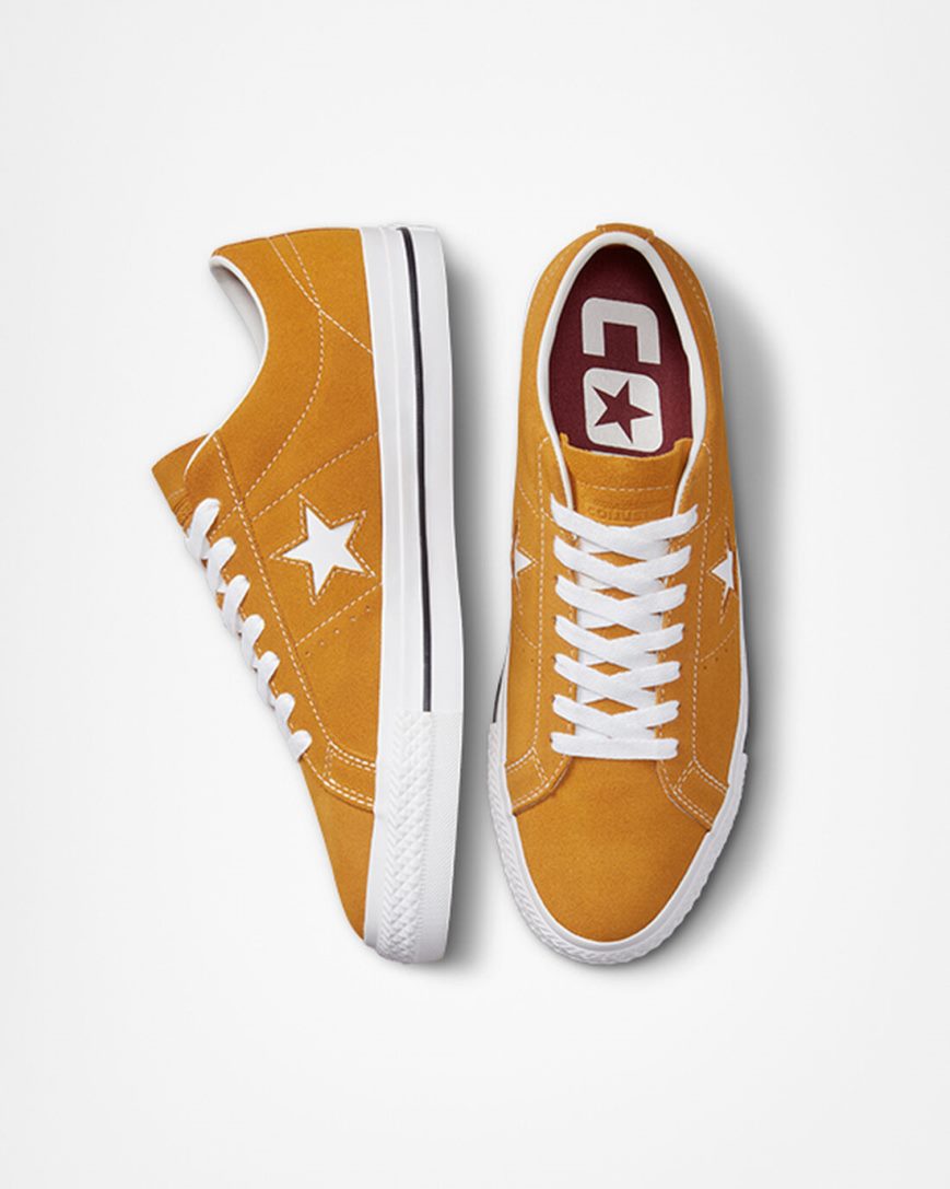 Men's Converse One Star Pro Skate Shoes Gold Orange / White / Black | AU C4631P